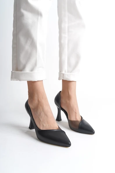 Siyah Renk Stiletto Kadeh Topuklu Ayakkabı - Solus - Resim 3