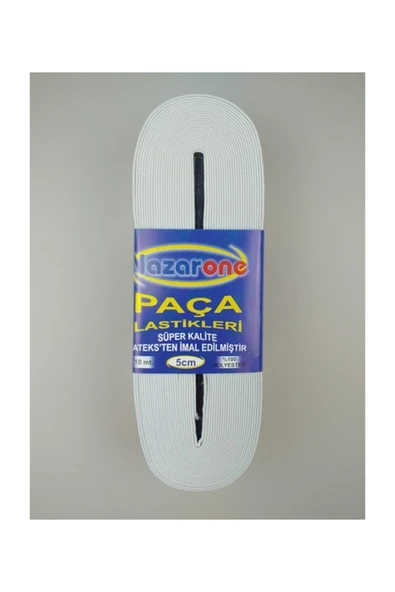 5 Cm Beyaz Paça Bel Lastiği 10 Mt