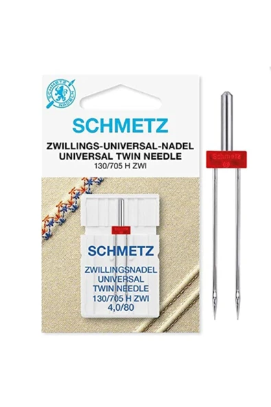 Schmetz Ev Tipi Aile Dikiş Makinesi Çiftli Dikiş İğnesi / 130/705 H ZWI 4.0/80 ürün görseli