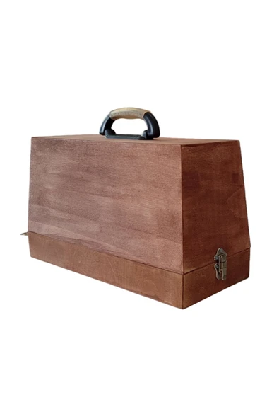 Dikiş Makinesi Taşıma Çantası Menteşeli %100 Ahşap Kontraplak - Resim 3