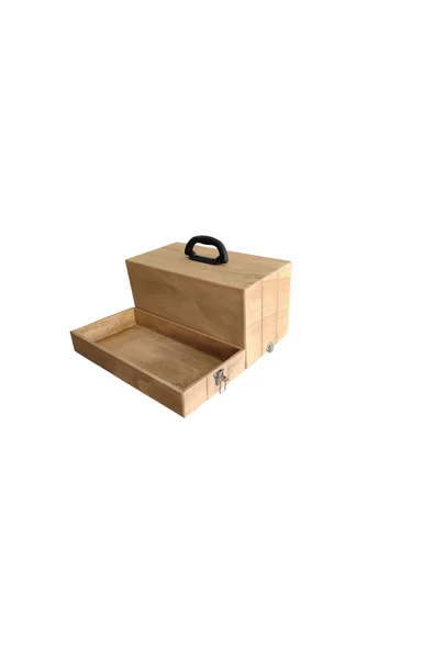 Dikiş Makinesi Taşıma Çantası Ahşap, Masaüstü Makineler İçin %100 Ahşap - Resim 2