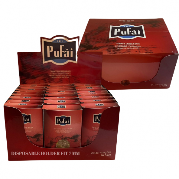 Pufai Slender Sigara Filtresi Katran Süzen Ağızlık 720 Adet 24 Kutu Kırmızı