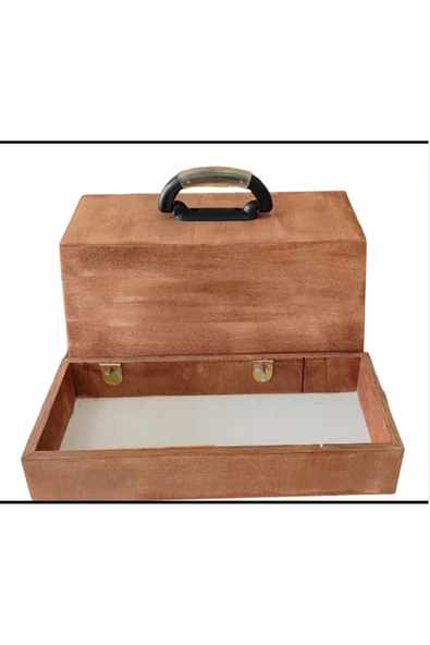 Dikiş Makinesi Taşıma Çantası Menteşeli %100 Ahşap Kontraplak - Resim 4