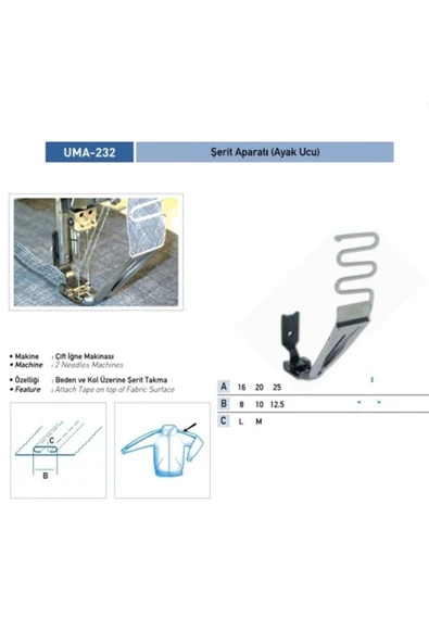 Şerit Ayak Aparatı 20x10mm / UMA-232 ürün görseli