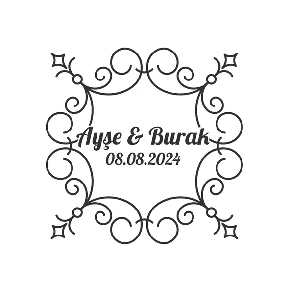 Çam Kozalaklı ve Kuşlu Kış Etiketi Kına Nişan Düğün 3x3 cm özel etiket / 50 adet sticker