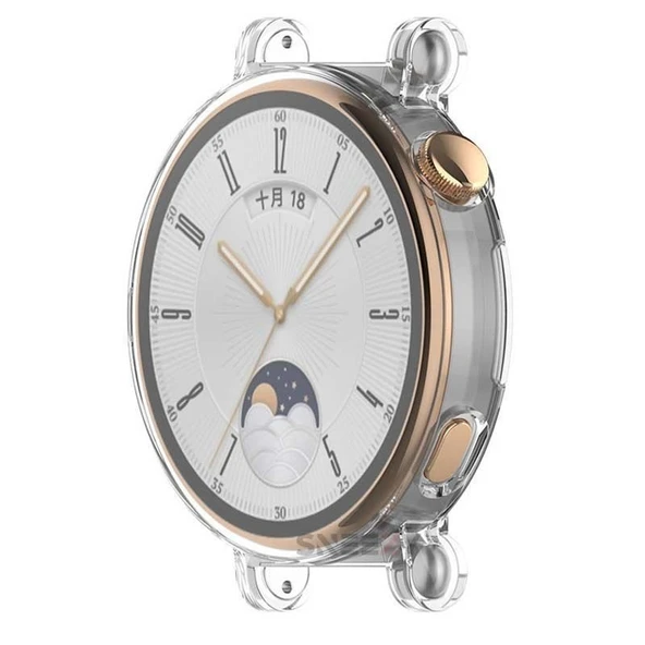 Sneezy Huawei Watch Gt4 41mm Tpu Yumuşak Silikon Kasa Ve Ekran Koruyucu  Şeffaf - Resim 2