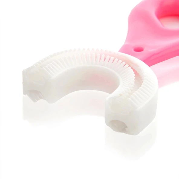 Silikon Çocuk Diş Fırçası Tartar Temizleyici (2-12 Yaş) - Pembe - 3