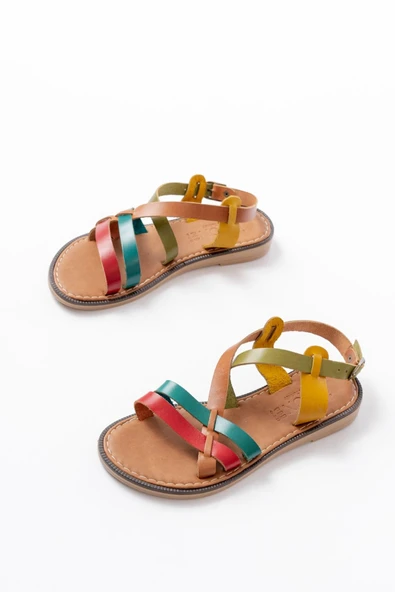 205-05 Multi Ortopedik Hakiki Deri Kadın Sandalet - Resim 5