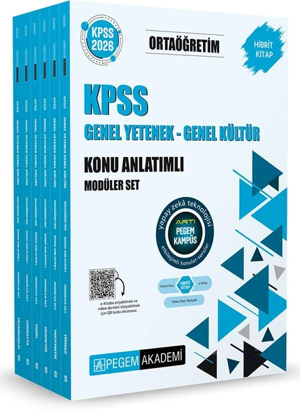 Pegem 2026 Ortaöğretim Konu Anlatımlı Modüler Set Genel Yetenek Genel Kültür (6 Kitap) - 2