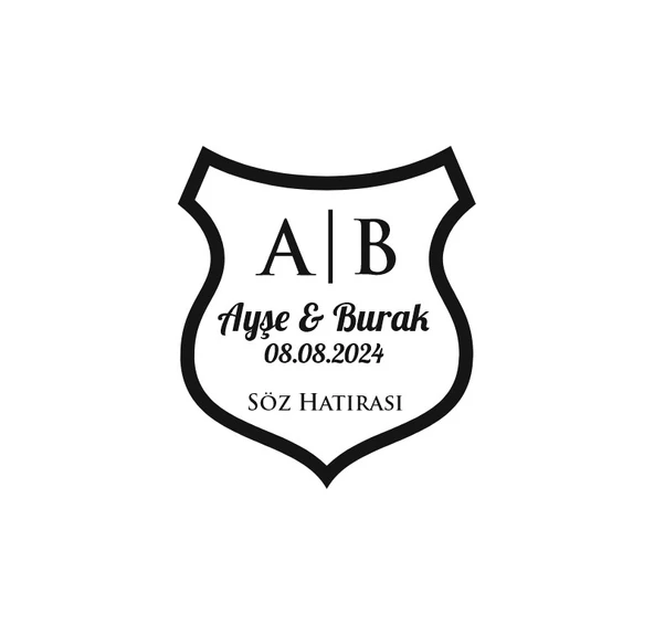Gotik Kalkan Mühür Kına Nişan Düğün 3x3 cm özel etiket / 50 adet sticker