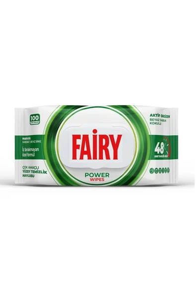 Fairy Power Wipes Yüzey Temizleme Mendili 100 Yaprak | Beyaz Sabun | Beyaz Sirke & Karbonat - 2