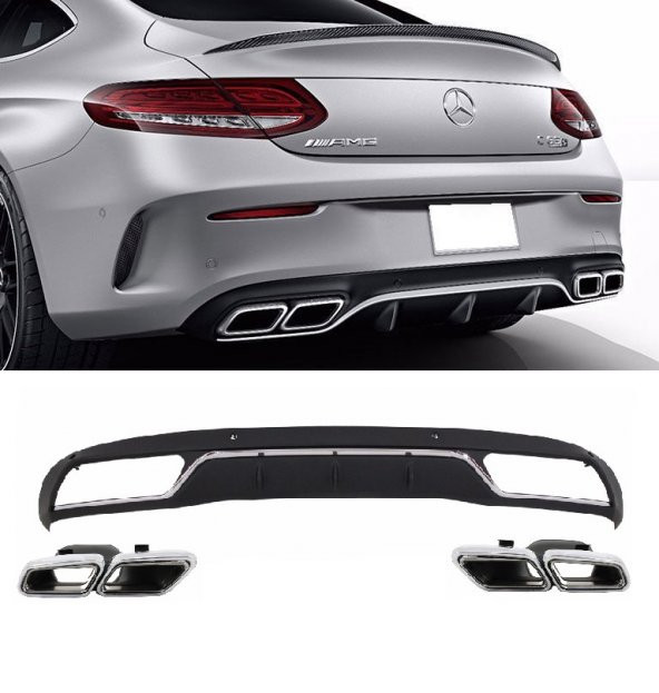 MERCEDES C SERİSİ W205 COUPE C63 AMG DİFÜZÖR+EGZOZ UÇLARI