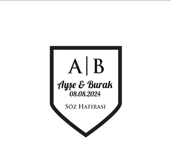Sivri Uçlu Kalkan Mühür Kına Nişan Düğün 3x3 cm özel etiket / 50 adet sticker