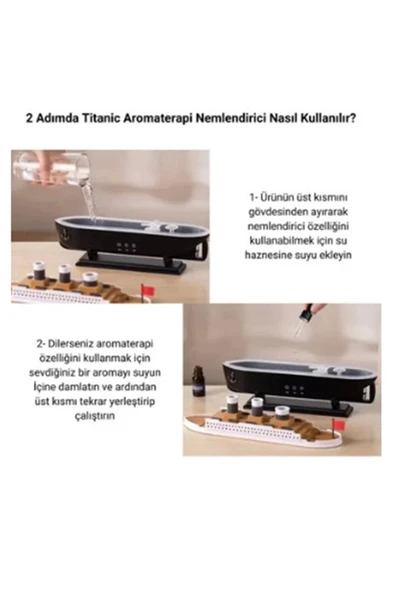 Titanic Gemi Hava Nemlendirici Işıklı Fonksiyonlu Buhar Makinesi Kumandalı - 6