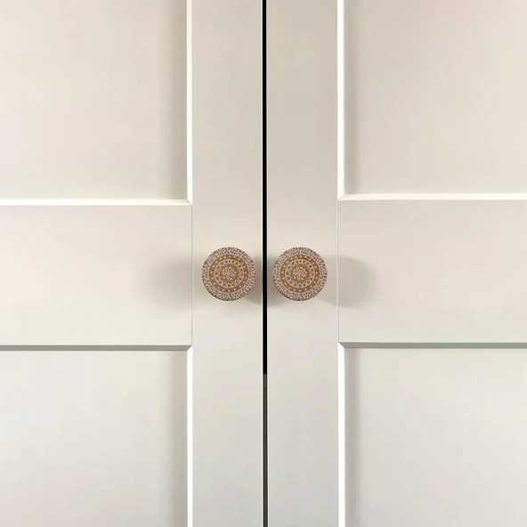 Ahşap Kulp Düğme Çiçek Desenli Mobilya Dolabı Dolap Çocuk Odası Çekmece Mutfak Kulpu Kulbu Kulpları - Resim 6