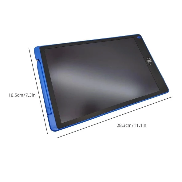 T12 Mavi Writing Tablet Lcd 12 Inç Dijital Kalemli Çizim Yazı Tahtası - 5