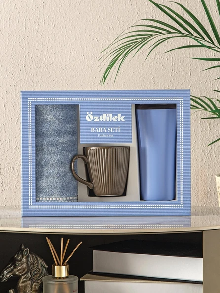 Özdilek Maskülen Kutulu Havlu Baba Seti-Colorado A.Mavi - 4