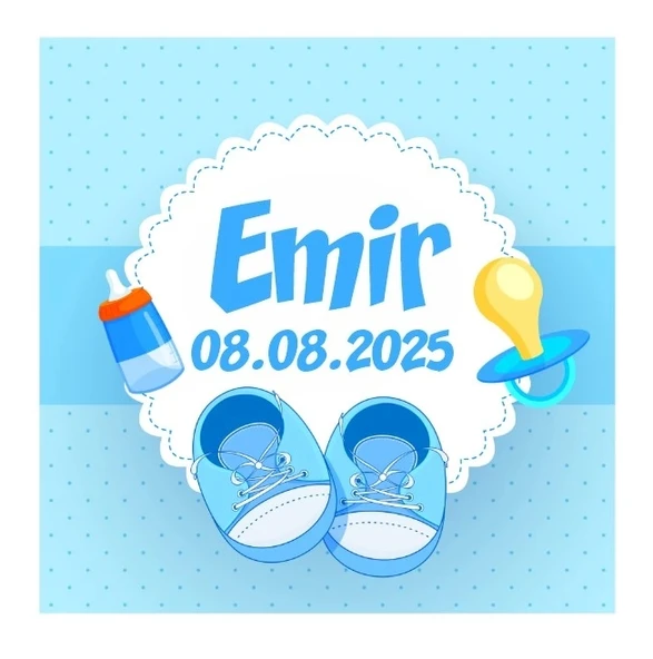 Yeni Doğan Erkek Bebek Etiketi