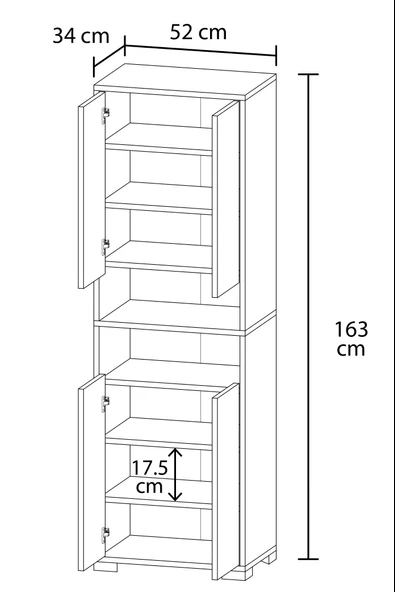 Tokyo No 1 Raflı 4 Kapaklı Mutfak Dolabı - 3