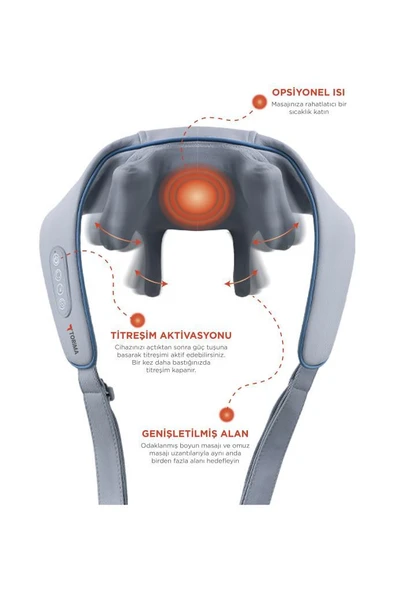 Torima VNB-01 Gri İnsan Eli Hissi Veren Şarjlı Masaj Cihazı Boyun Sırt Ve Bacak Masaj Cihazı - Resim 6