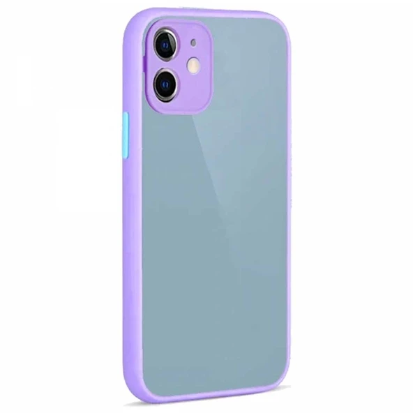 Apple iPhone 12 Uyumlu Montreal Kılıf Ve Tam Kaplayan Cam Set Lila - 2