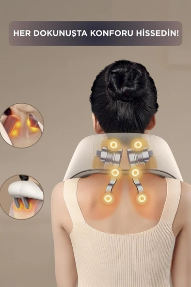 Torima VNB-01 Gri İnsan Eli Hissi Veren Şarjlı Masaj Cihazı Boyun Sırt Ve Bacak Masaj Cihazı - Resim 5