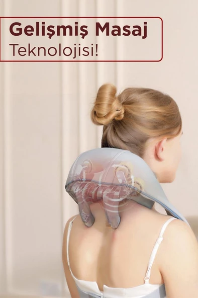 Torima VNB-01 Gri İnsan Eli Hissi Veren Şarjlı Masaj Cihazı Boyun Sırt Ve Bacak Masaj Cihazı - Resim 4