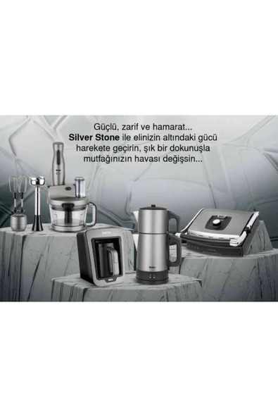 Fakir Avantaj Paket Silver Stone Serisi (Tost Makinesi/Çaycı/BlenderSet/KahveMakinesi)