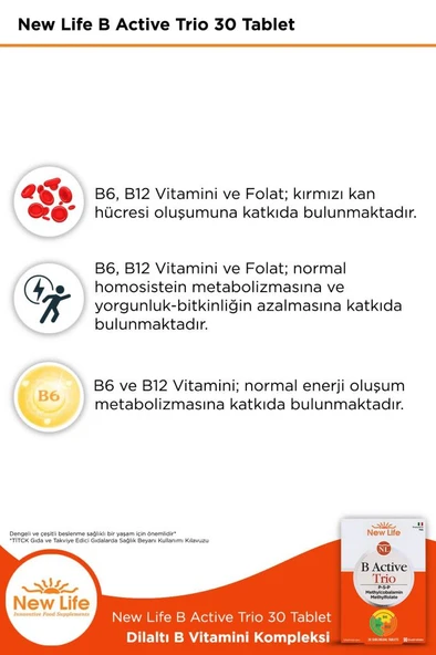 New Life B Active Trio 30 Tablet - Resim 4