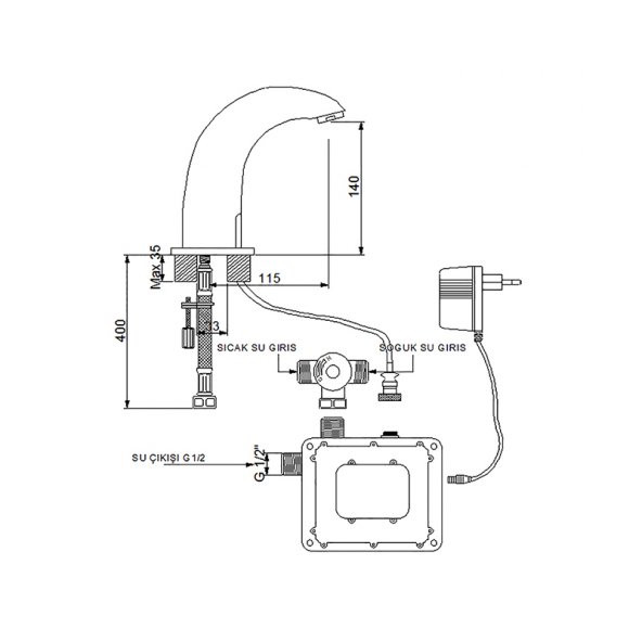 Newarc Tekno Fotoselli Lavabo Bataryası - 2