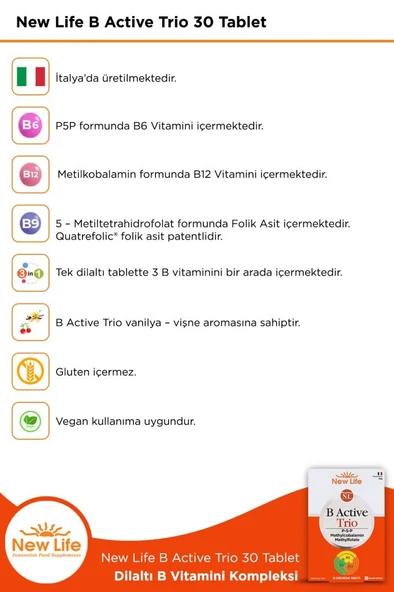 New Life B Active Trio 30 Tablet - Resim 3