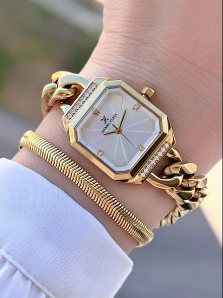 Daniel Klein Spor Zincir Kordon Köşeli Seri 2 Yıl Garantili Kadın Kol Saati+Bileklik 10836.2 ürün görseli