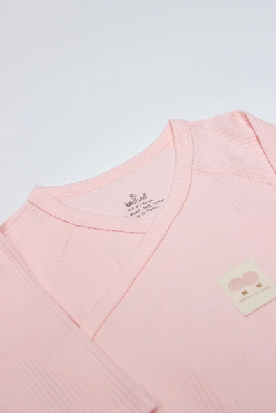 Bistyle Organic Modal Flying Balloons Kruvaze Uzun Kol Body Bs17121 Pembe - 3