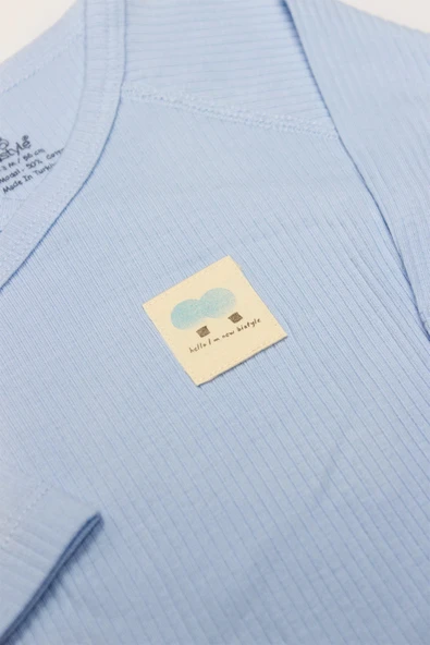 Bistyle Organic Modal Flying Balloons Kruvaze Uzun Kol Body Bs17121 Mavi - Resim 3