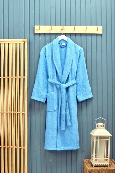 Polo Life Kutulu %100 Pamuk Tek Bornoz Şalyaka-A.Mavi (XL Beden)