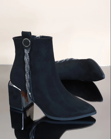 Konfores 1732-248027 Tpu Tabanlı Ayna Ökçeli Bayan Klasik Bot - Resim 2