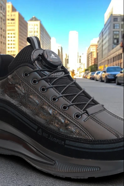 2190-Jamper Anatomik Tabanlı Otomatik Bağcıklı Erkek Sneakers Ayakkabı - 2