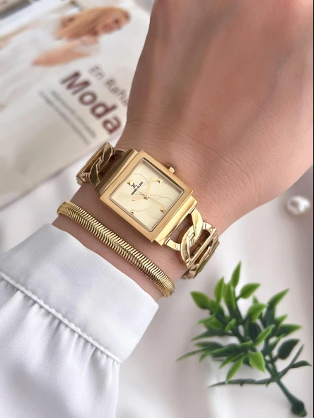 Daniel Klein Çelik Kordon 3 Atm Suya Dayanıklı Özel Tasarım Kadın Kol Saat+Bileklik VS.BLKT.0430 - Resim 2