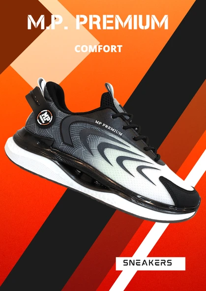 1747-1224 Anatomik Tabanlı Fileli Sneakers Ayakkabı - 4