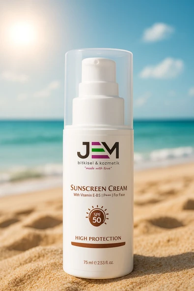 Jem Kozmetik Bitkisel Koruyucu Güneş Kremi 75 ML 50+ SPF Sun Cream