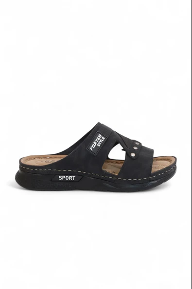 2158 Tam Anatomik Tabanlı Günlük,Umre ve Hac İçin Uyumlu Erkek Terlik - Resim 3