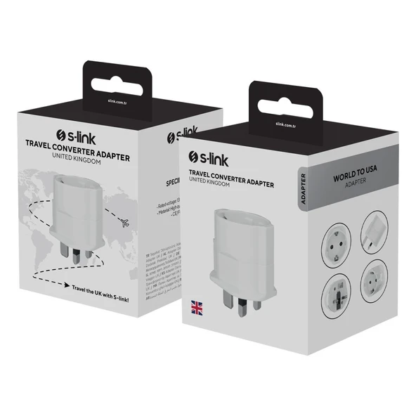 S-link SL-WL16 Avrupa/İngiltere Priz Çevirici, 220-250v İngiliz Türk Prize Dönüştürücü, Hac ve Umre için Priz Dönüştürücü - 6