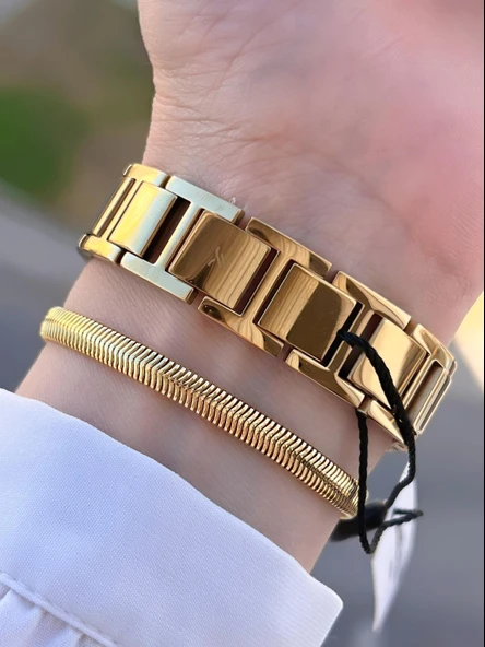 Daniel Klein Spor Çelik Kordon Köşeli Seri 2 Yıl Garantili Kadın Kol Saati+Bileklik 13959.5 - Resim 4