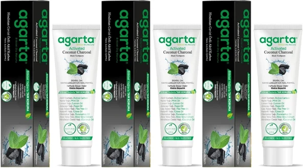 Agarta Doğal Diş Macunu 100ML Aktif Karbonlu (3 Lü Set) ürün görseli 1