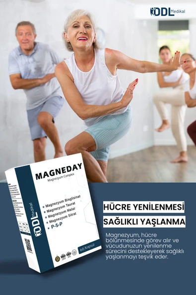 Magneday Magnezyum Complex 60 Kapsül-bisiglinat I Taurat I Malat I Sitrat I B6 Vitamini 8682974982319 - 5