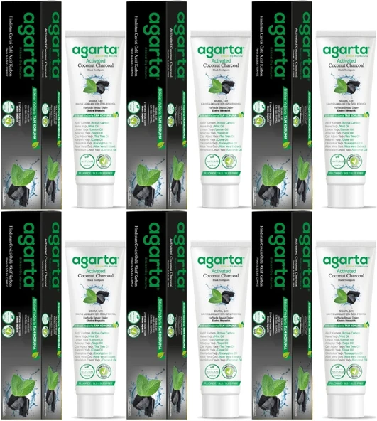 Agarta Doğal Diş Macunu 100ML Aktif Karbonlu (6 Lı Set) ürün görseli 1