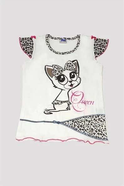 Kız Çocuk Leopar Desenli Pijama Takımı 6529 - 2