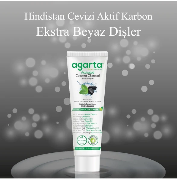 Agarta Doğal Diş Macunu 100ML Aktif Karbonlu (4 Lü Set) - Resim 4