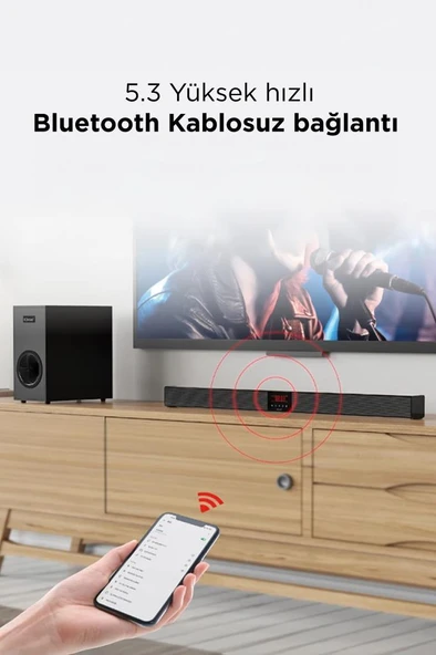 Torima KTS-2035 Siyah 30 W Usb Tf Aux Girişli Suwoofer Soundbar Ev Sinema Sistemi - 4