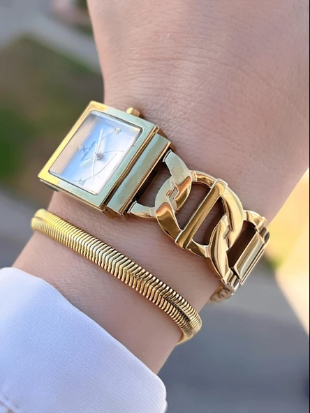 Daniel Klein Spor Çelik Kordon Köşeli Seri 2 Yıl Garantili Kadın Kol Saati+Bileklik 13959.4 - Resim 3